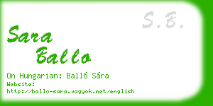 sara ballo business card